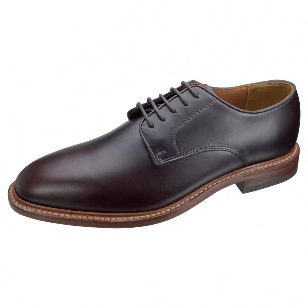 NEW PETER HUBER men's zenith plain toe oxford in brown